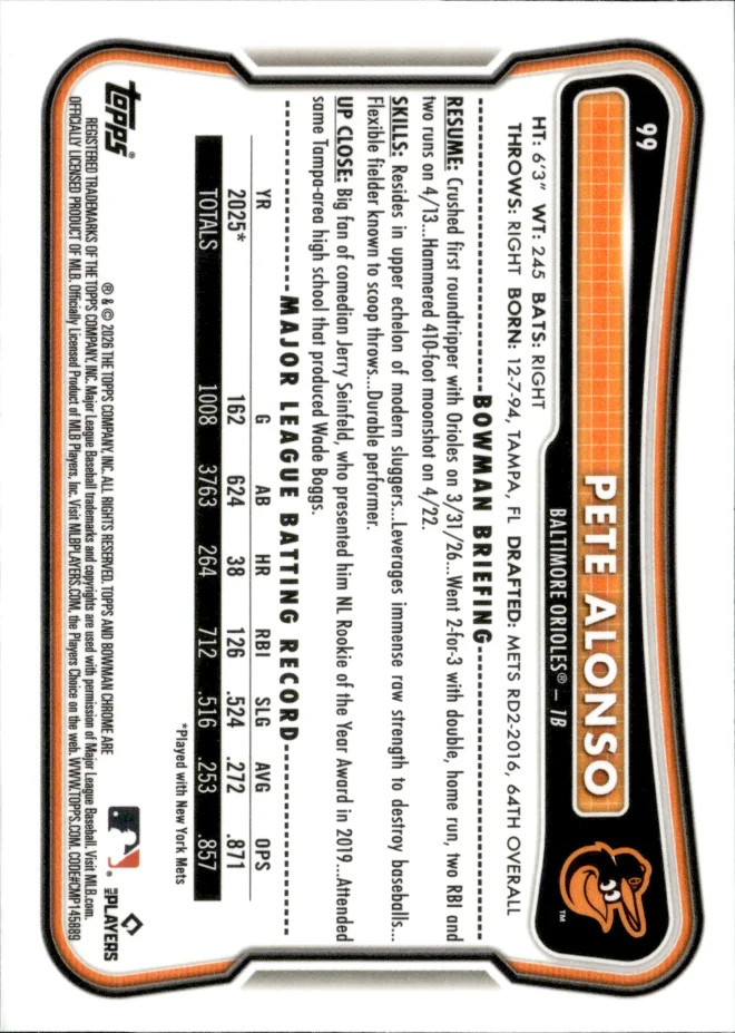 Pete Alonso card back