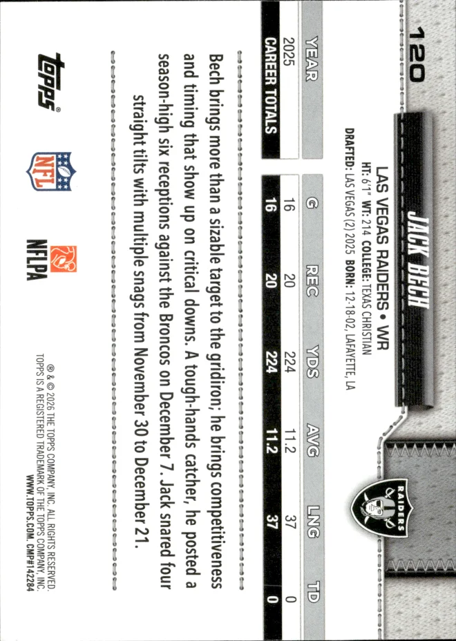 Jack Bech card back