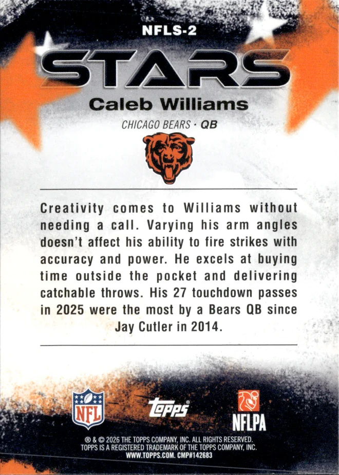Caleb Williams card back