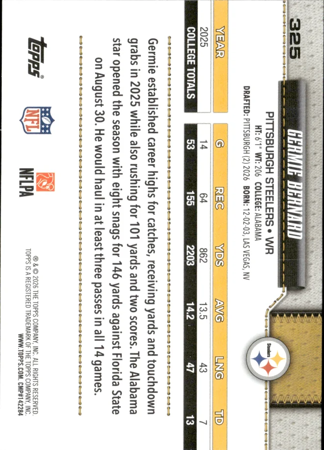 Germie Bernard card back