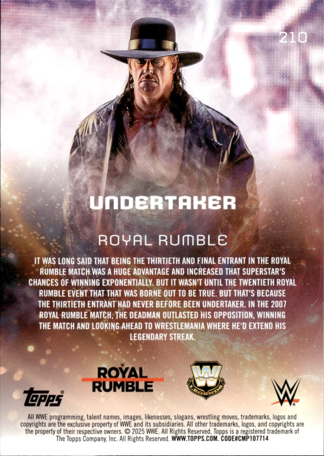 Undertaker card back