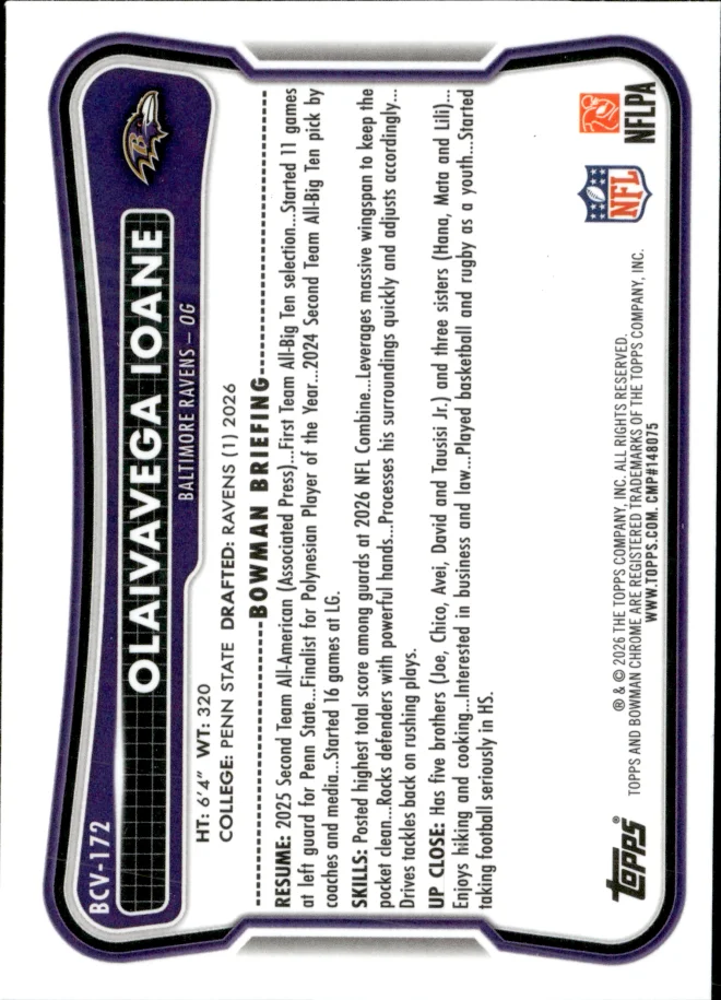 Olaivavega Ioane card back