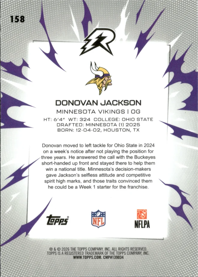Donovan Jackson card back