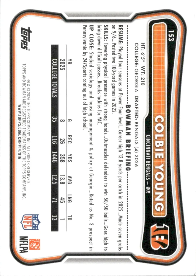 Colbie Young card back