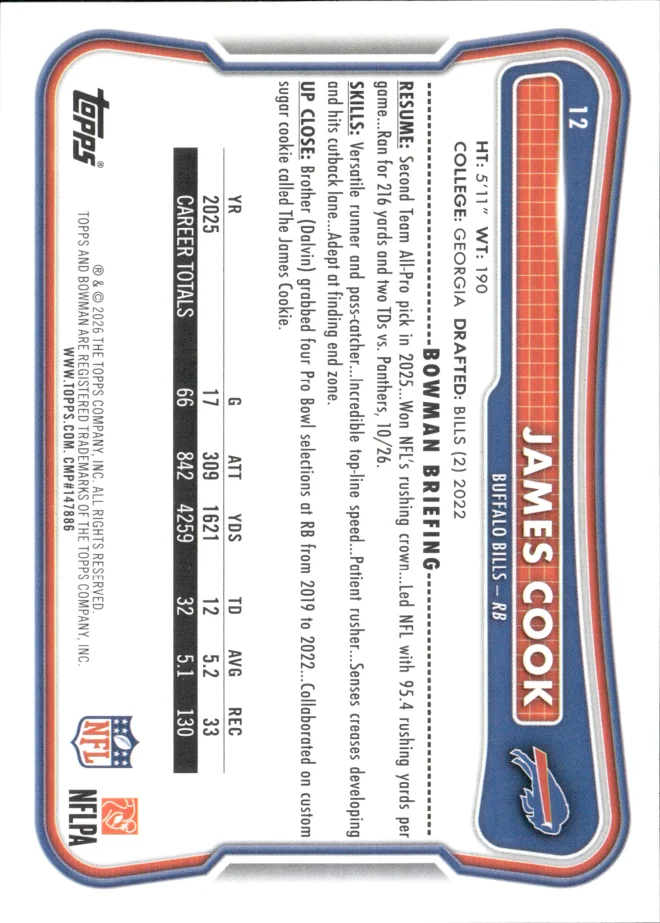 James Cook card back