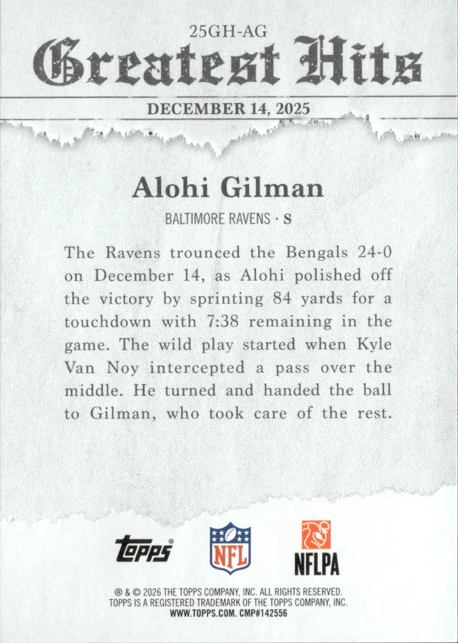 Alohi Gilman card back
