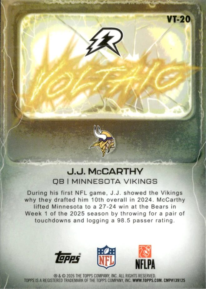 J.J. McCarthy card back