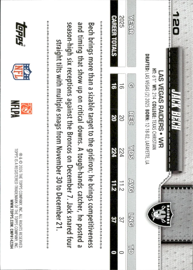 Jack Bech card back