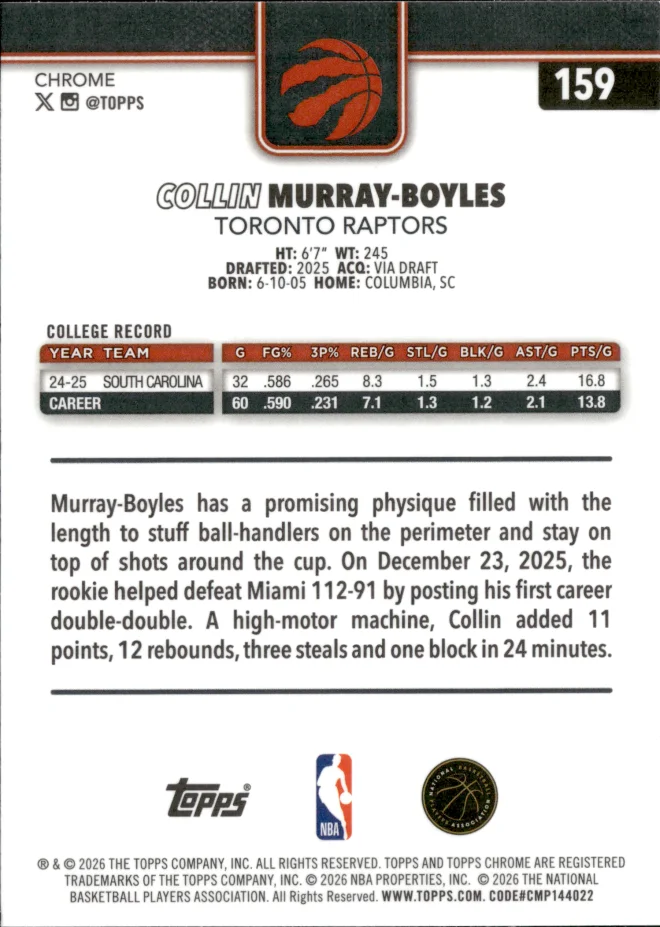 Collin Murray-Boyles card back
