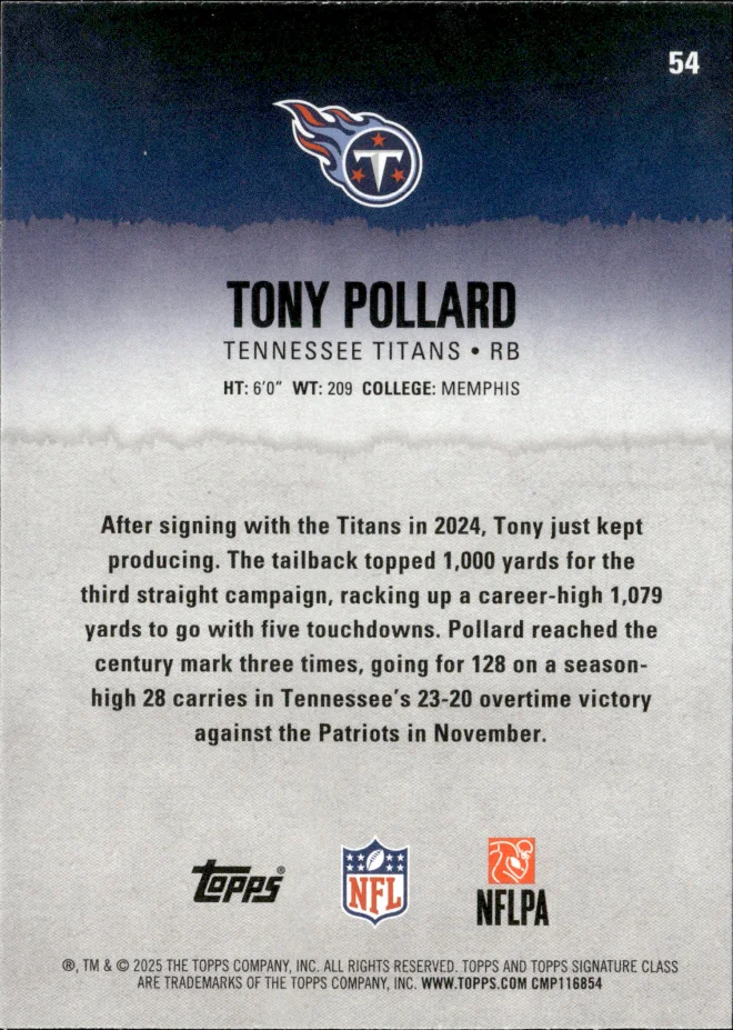 Tony Pollard card back