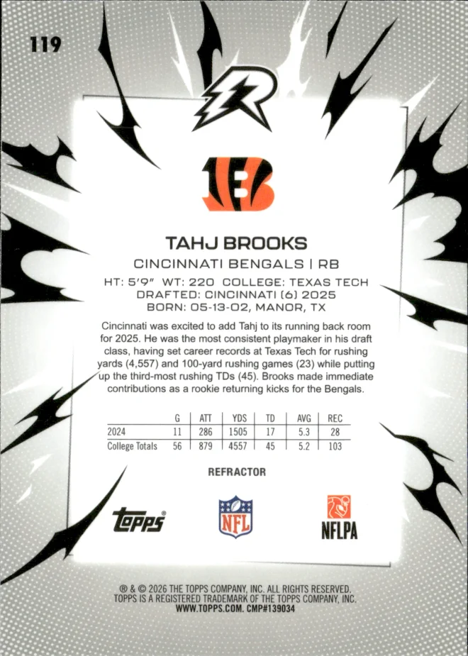 Tahj Brooks card back