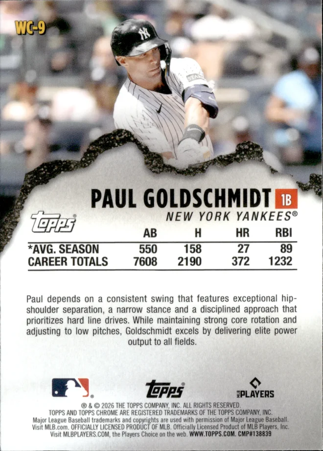 Paul Goldschmidt card back