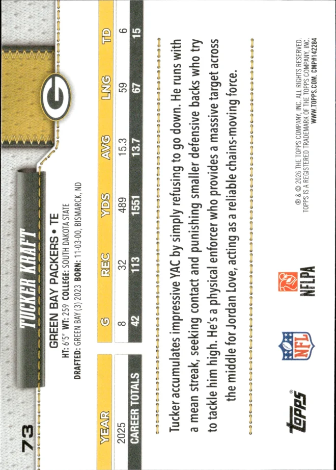Tucker Kraft card back
