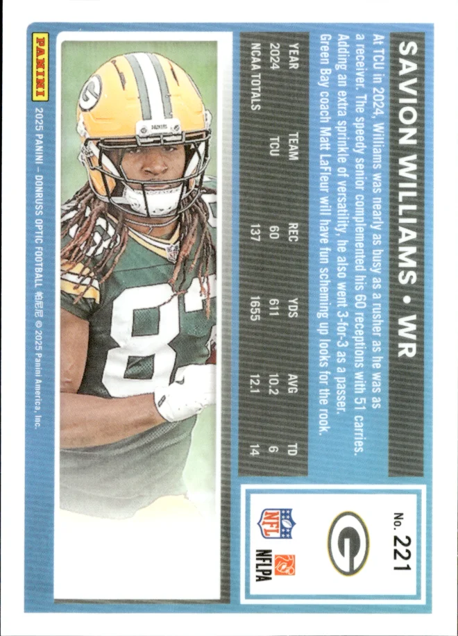 Savion Williams card back