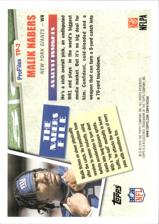 Malik Nabers card back