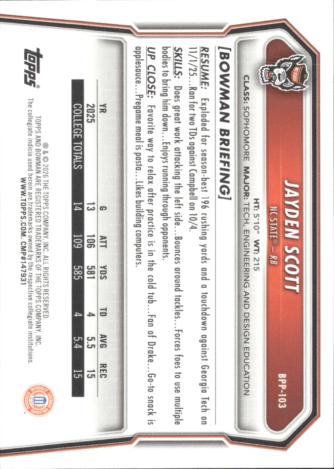 Jayden Scott card back
