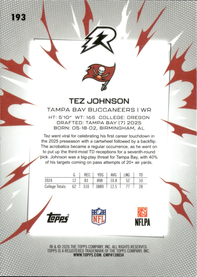 Tez Johnson card back