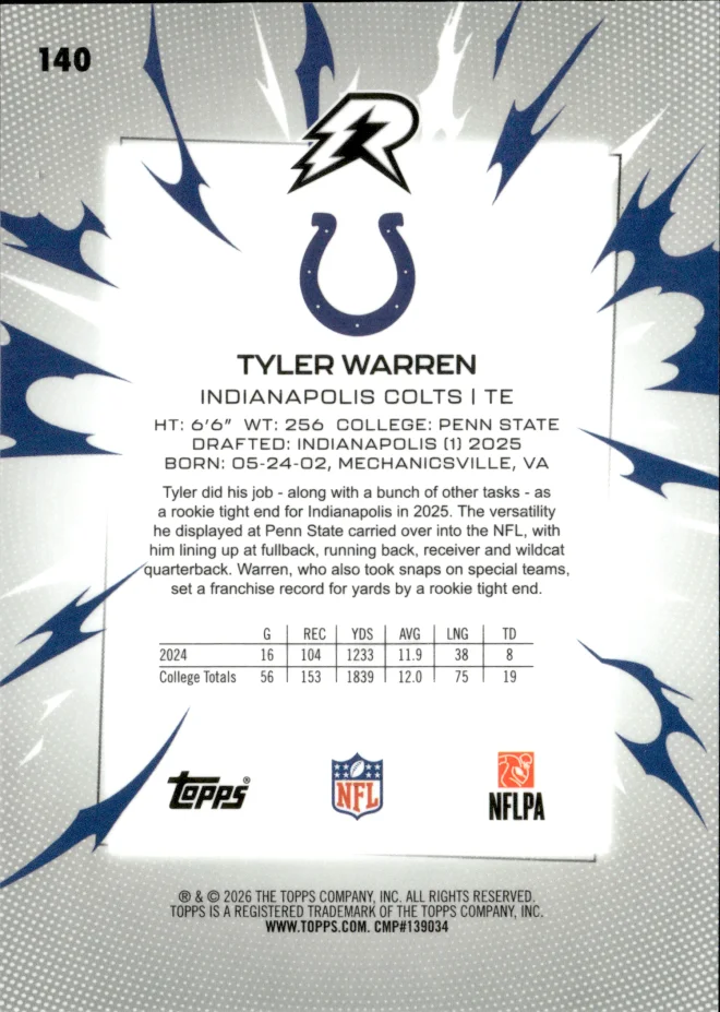 Tyler Warren card back