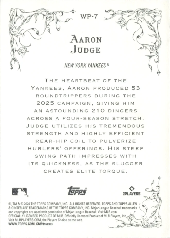 Aaron Judge card back