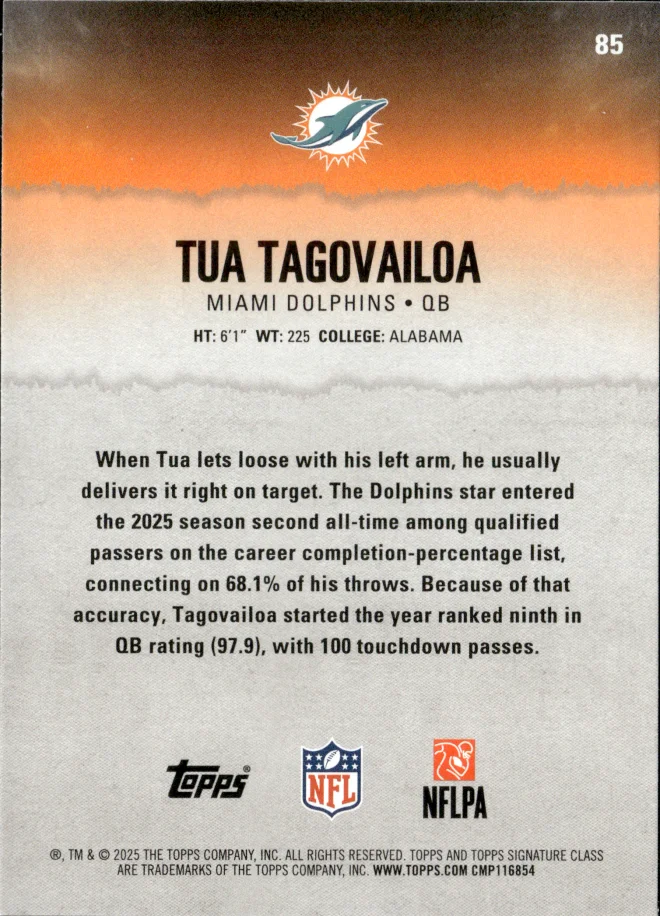 Tua Tagovailoa card back
