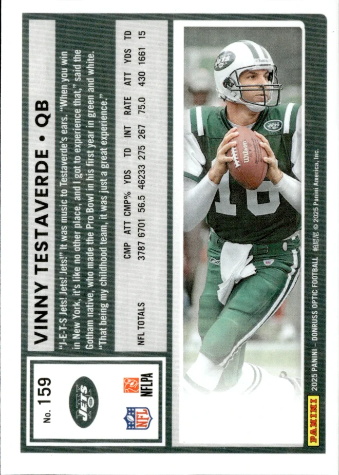 Vinny Testaverde card back