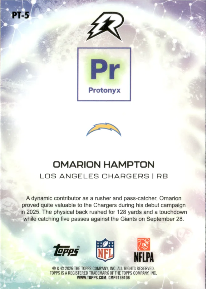 Omarion Hampton card back