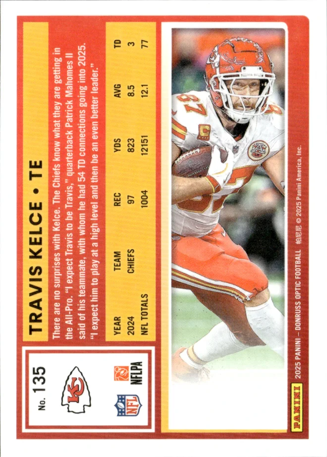 Travis Kelce card back