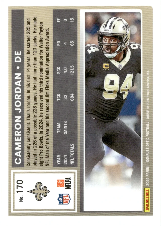 Cameron Jordan card back