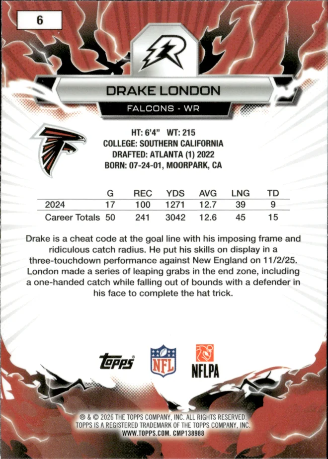 Drake London card back