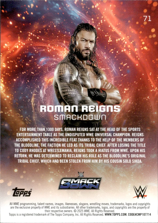 Roman Reigns card back