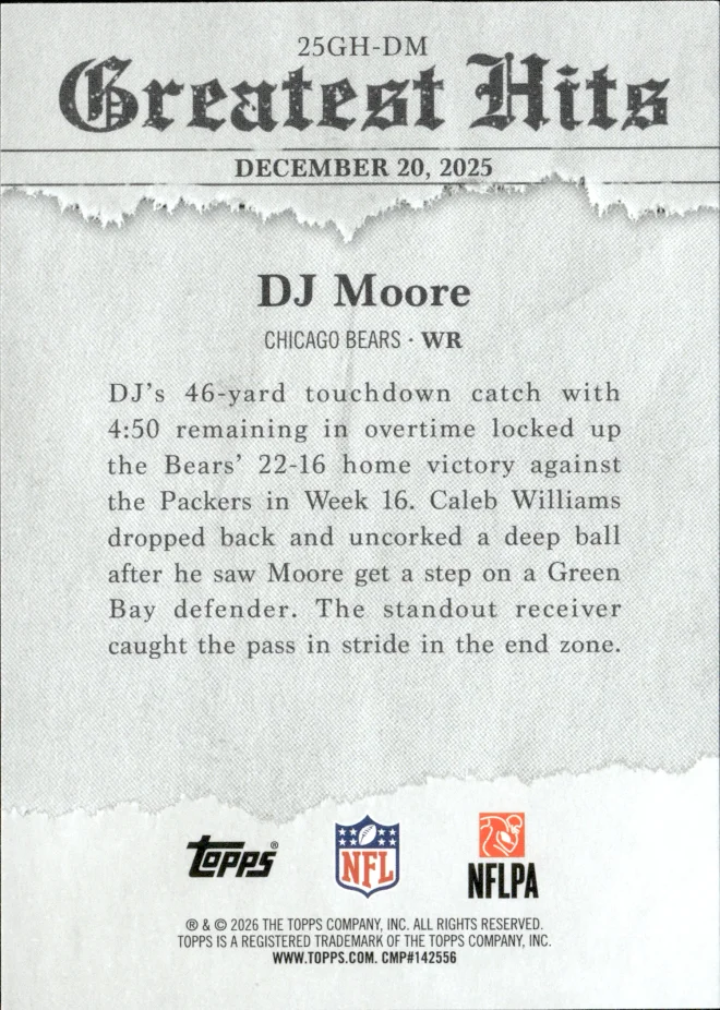 DJ Moore card back