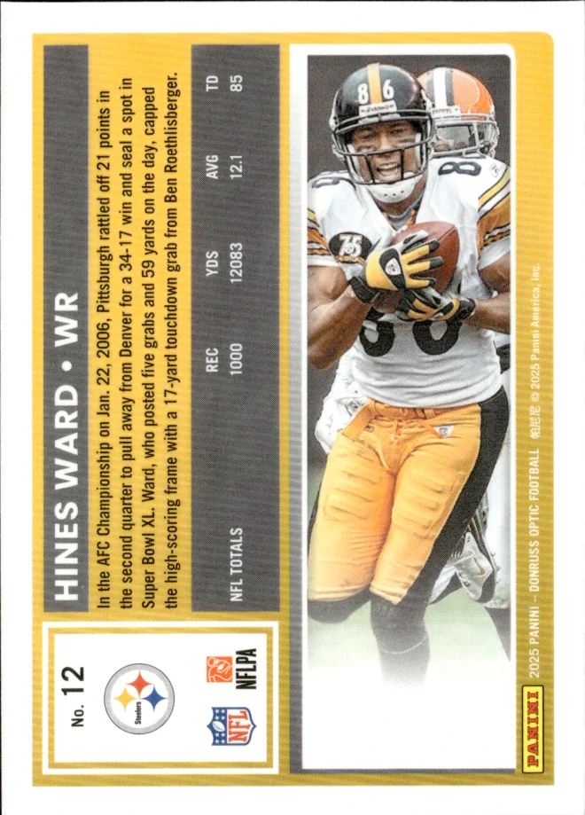 Hines Ward card back