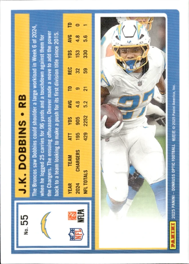 J.K. Dobbins card back