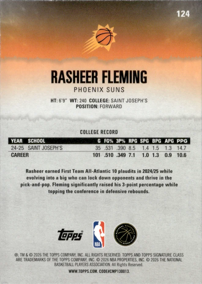 Rasheer Fleming card back