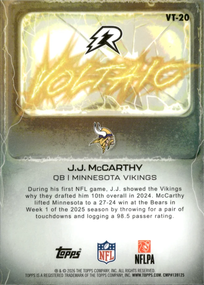 J.J. McCarthy card back
