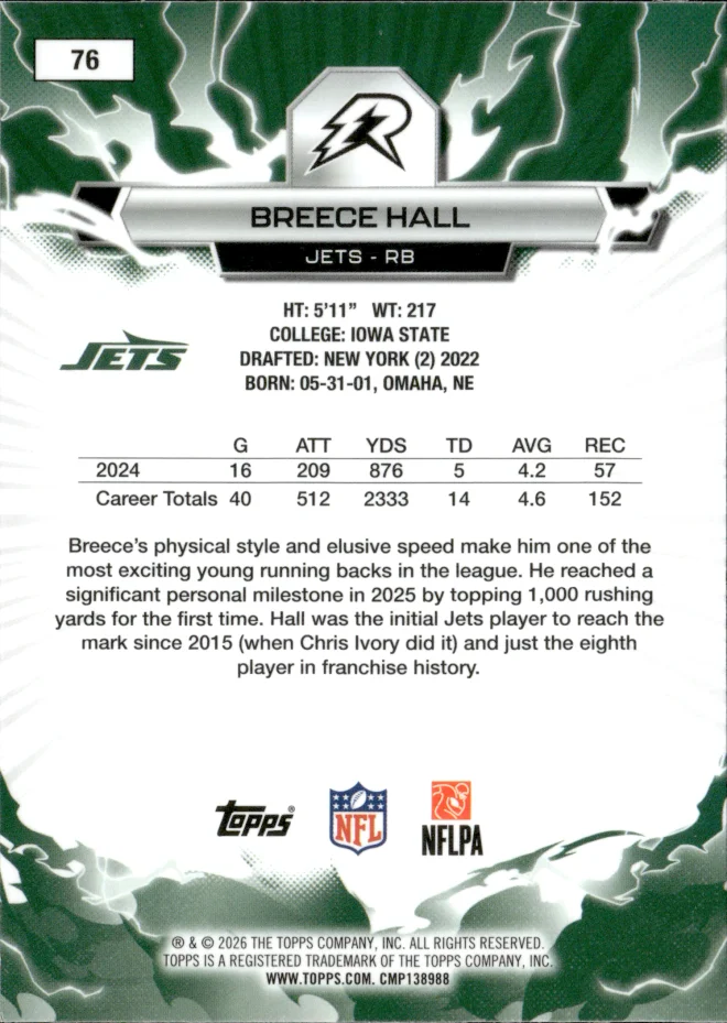 Breece Hall card back