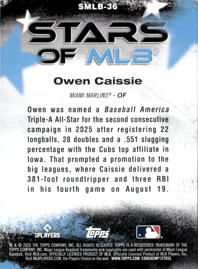 Owen Caissie card back