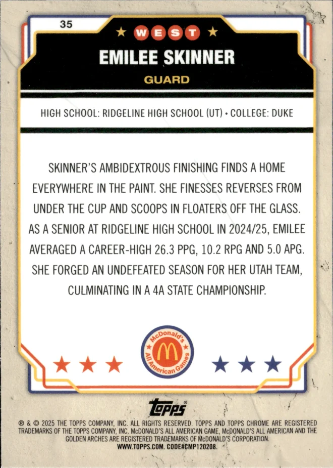 Emilee Skinner card back