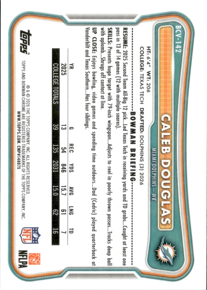 Caleb Douglas card back