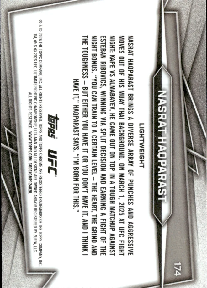 Nasrat Haqparast card back