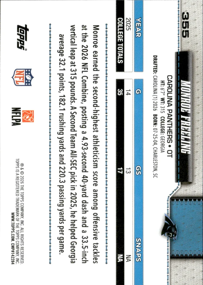 Monroe Freeling card back