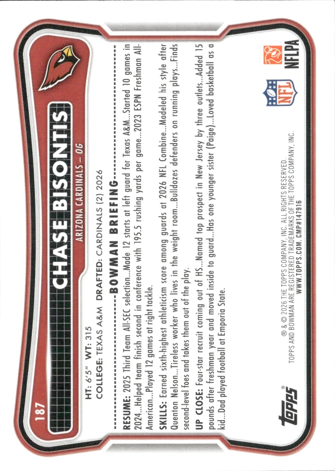 Chase Bisontis card back