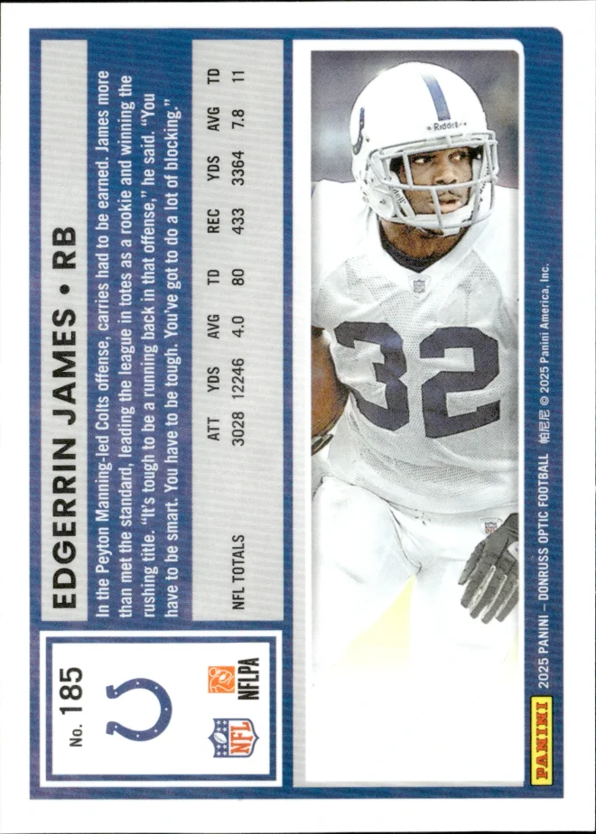 Edgerrin James card back