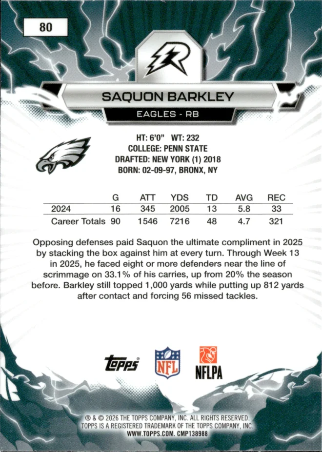 Saquon Barkley card back