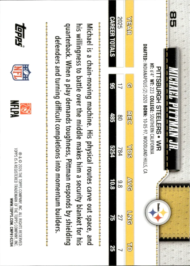 Michael Pittman Jr. card back
