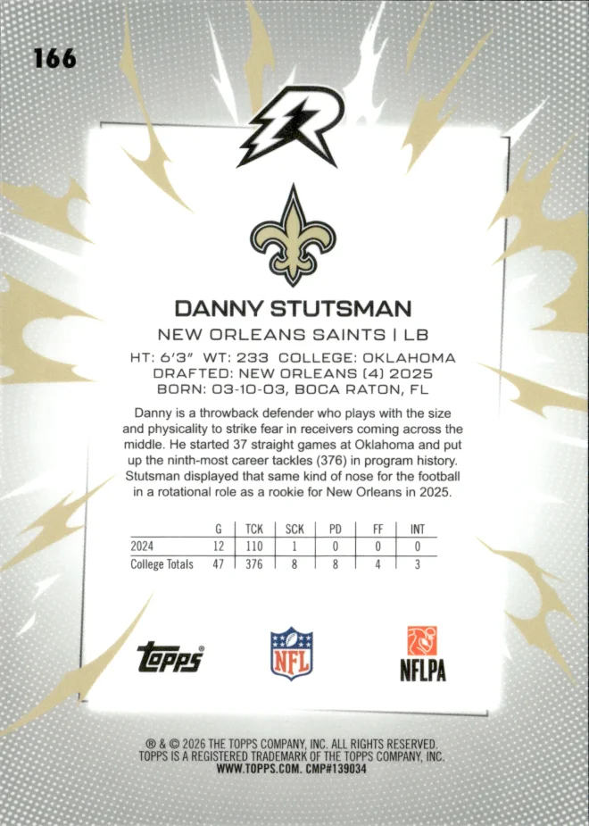 Danny Stutsman card back