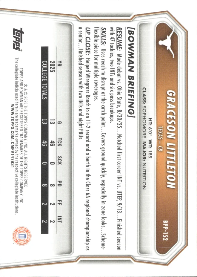 Graceson Littleton card back