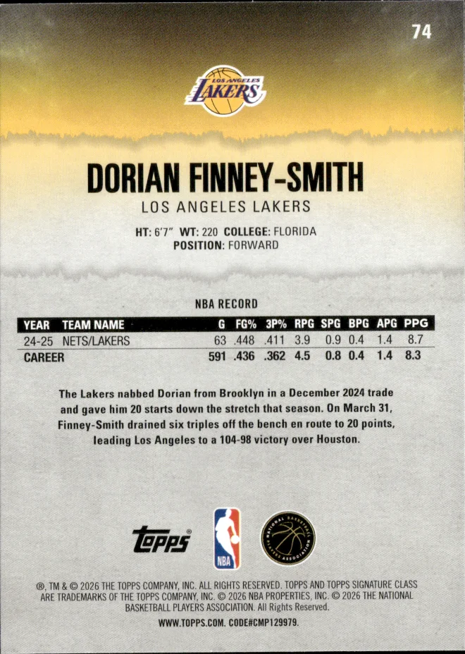Dorian Finney-Smith card back