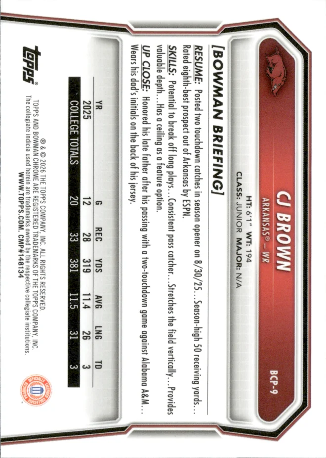 CJ Brown card back