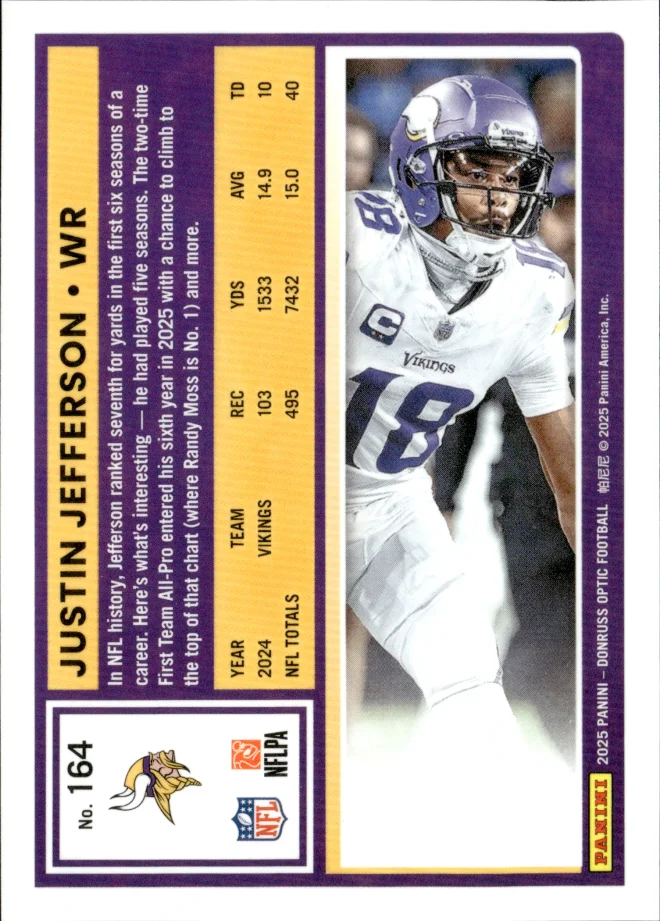 Justin Jefferson card back